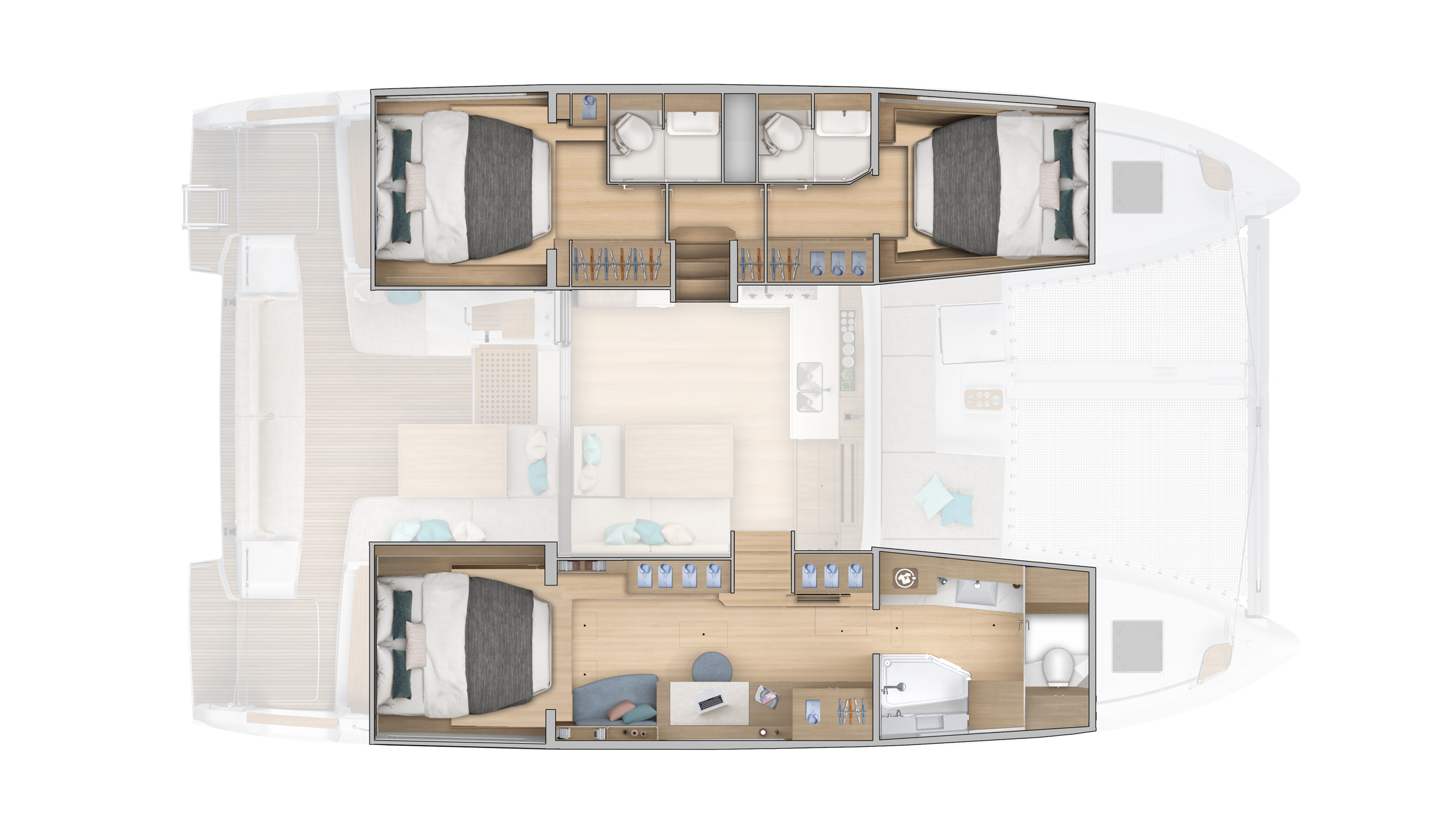 3 CABINES 3 SALLES EAU LIT PROPRIETAIRE ARRIERE